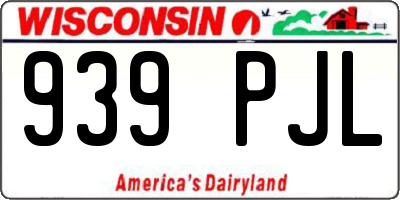 WI license plate 939PJL