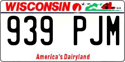 WI license plate 939PJM