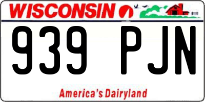 WI license plate 939PJN