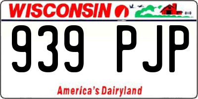 WI license plate 939PJP