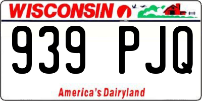 WI license plate 939PJQ