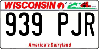 WI license plate 939PJR