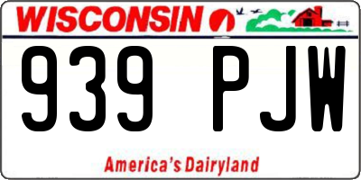 WI license plate 939PJW