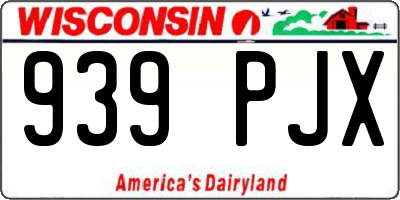 WI license plate 939PJX