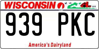 WI license plate 939PKC