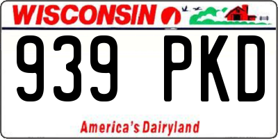 WI license plate 939PKD