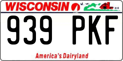 WI license plate 939PKF