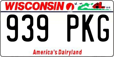 WI license plate 939PKG