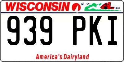WI license plate 939PKI