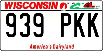 WI license plate 939PKK