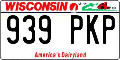 WI license plate 939PKP