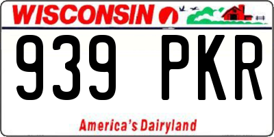 WI license plate 939PKR