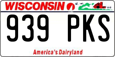 WI license plate 939PKS