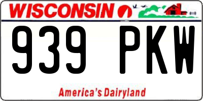 WI license plate 939PKW
