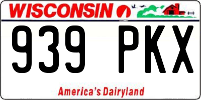 WI license plate 939PKX