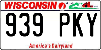 WI license plate 939PKY