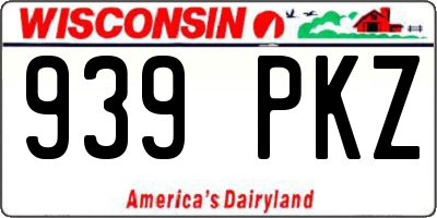 WI license plate 939PKZ