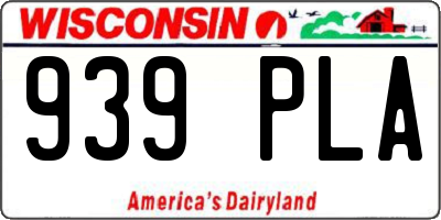 WI license plate 939PLA