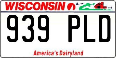 WI license plate 939PLD