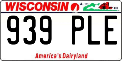 WI license plate 939PLE