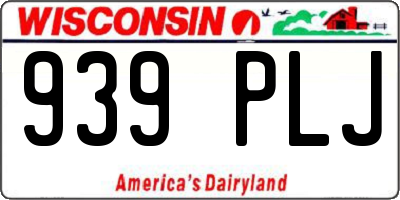WI license plate 939PLJ