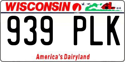 WI license plate 939PLK
