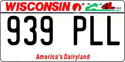WI license plate 939PLL