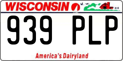 WI license plate 939PLP