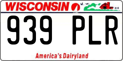 WI license plate 939PLR