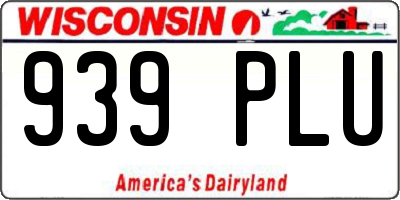 WI license plate 939PLU