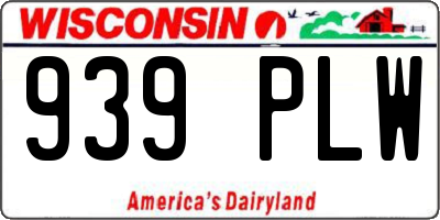 WI license plate 939PLW