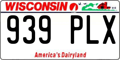 WI license plate 939PLX