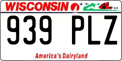 WI license plate 939PLZ