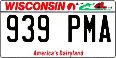 WI license plate 939PMA
