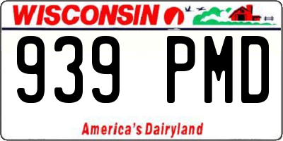 WI license plate 939PMD
