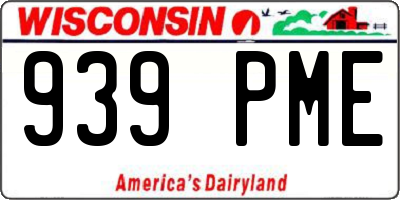 WI license plate 939PME