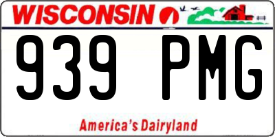 WI license plate 939PMG