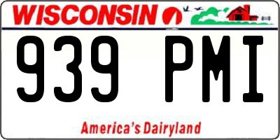 WI license plate 939PMI