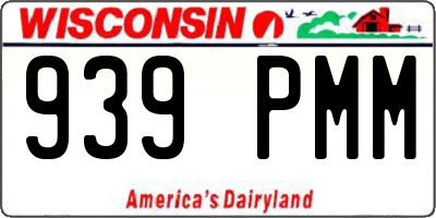 WI license plate 939PMM
