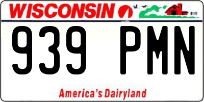 WI license plate 939PMN