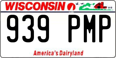 WI license plate 939PMP