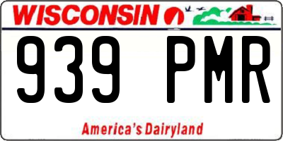 WI license plate 939PMR