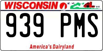 WI license plate 939PMS
