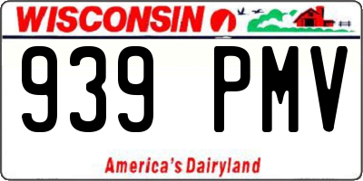 WI license plate 939PMV