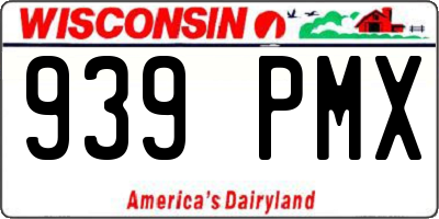 WI license plate 939PMX
