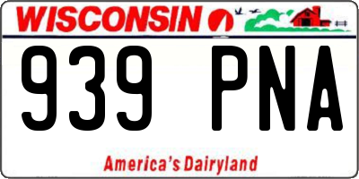 WI license plate 939PNA