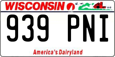 WI license plate 939PNI