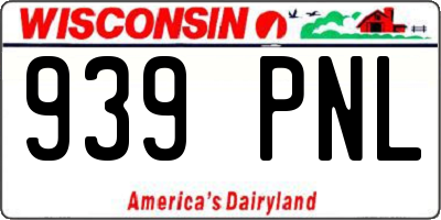 WI license plate 939PNL