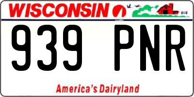 WI license plate 939PNR
