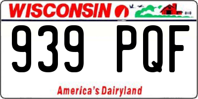 WI license plate 939PQF